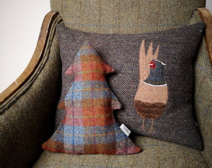 Hand Crafted Harris Tweed  tree Cushion