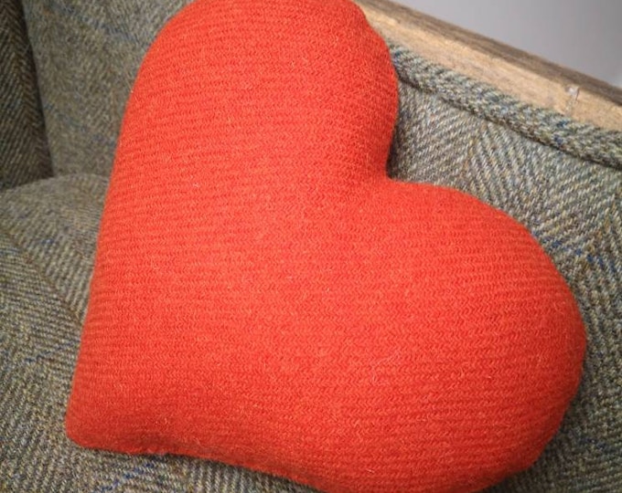 Heart Harris Tweed cushion