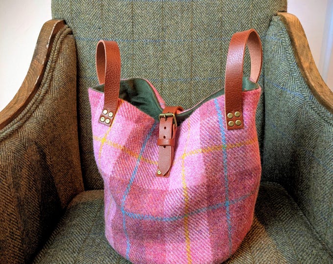New Romeo Harris Tweed tote bucket bag