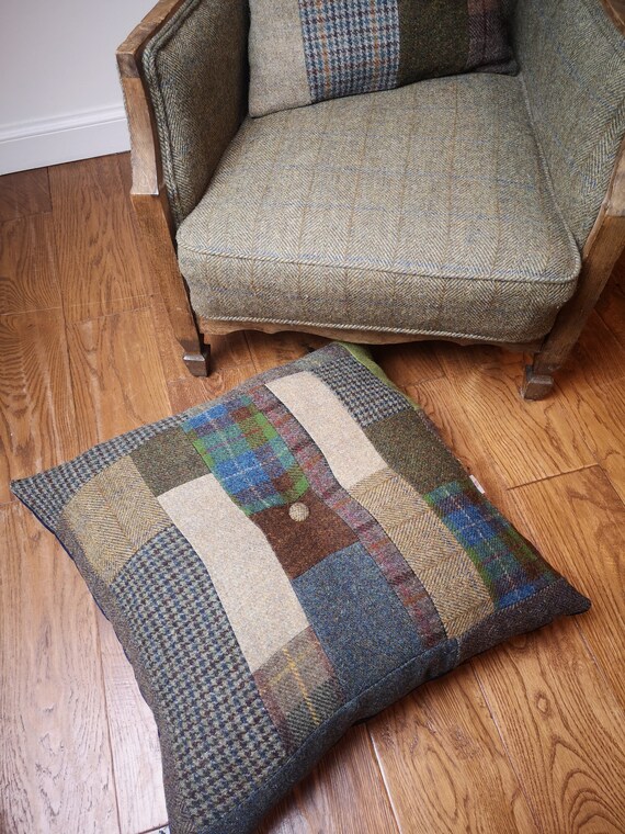 Will Harris Tweed patchwork Cushion, floor cushion