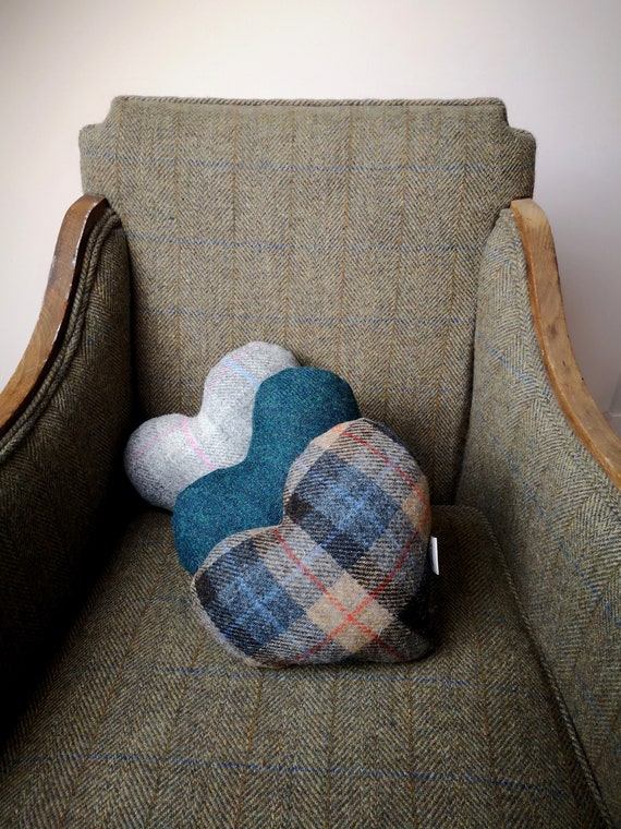 Harris Tweed heart shape cushion