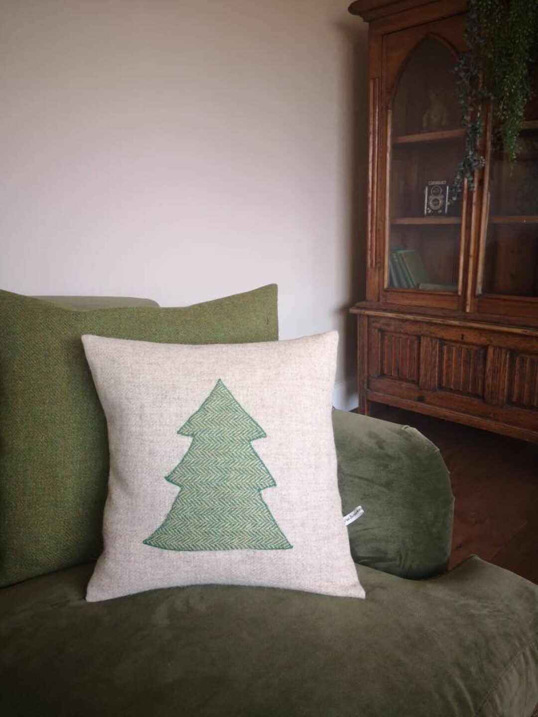 Harris Tweed Christmas Tree Cushion Cover Etsy