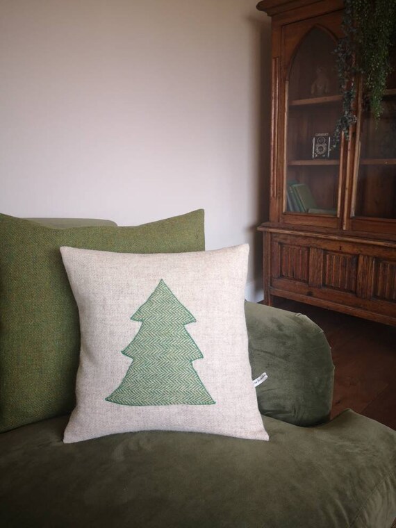 Harris Tweed Christmas tree cushion cover