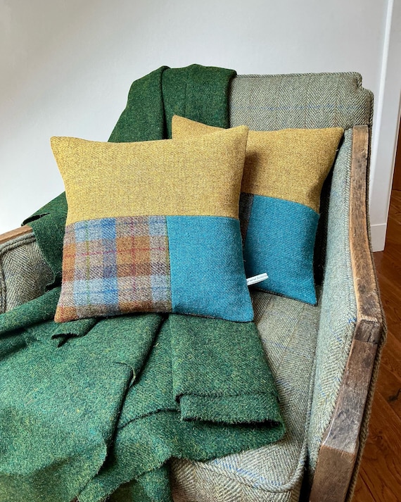 Henrietta Harris Tweed patchwork cushion