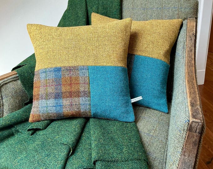 Henrietta Harris Tweed patchwork cushion