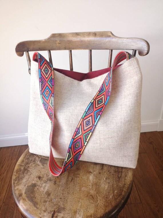 New Martha Harris Tweed tote bag with decorative strap