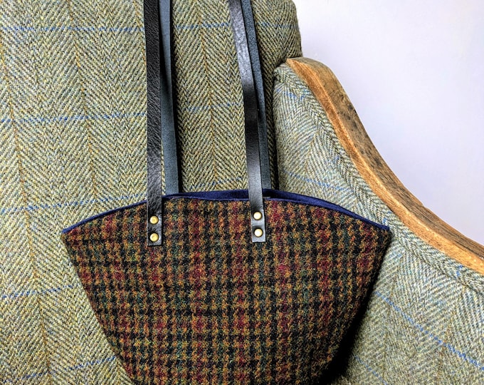 New Lars Harris Tweed tote bucket bag