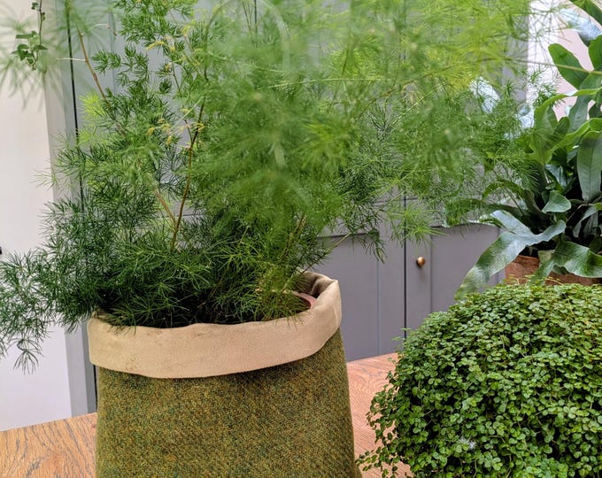 New Harris Tweed storage solution, plant basket