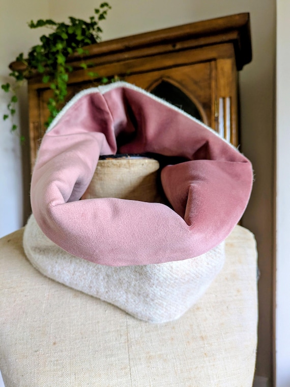 Luxury Harris Tweed and soft velvet snood neck warmer