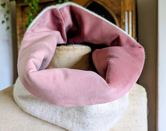 Luxury Harris Tweed and soft velvet snood neck warmer