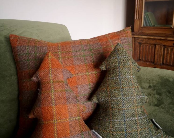 Hand Crafted Harris Tweed tree Cushion