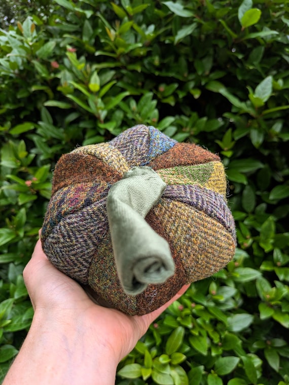 New Harris Tweed small patchwork pumpkin decoration