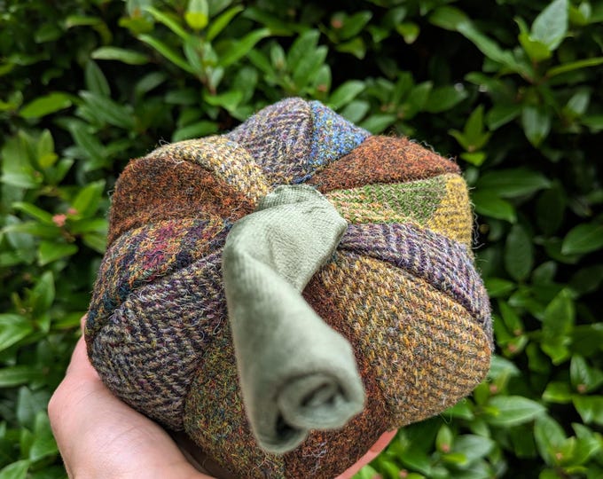 New Harris Tweed small patchwork pumpkin decoration