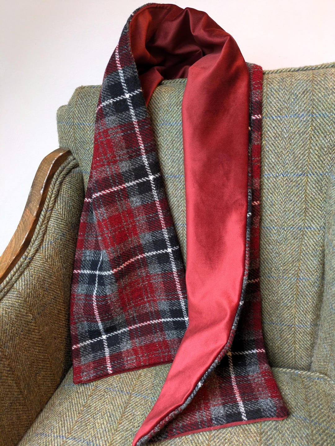 New Harris Tweed and Soft Velvet Scarf - Etsy