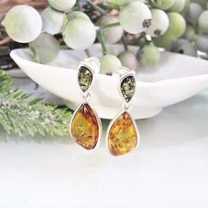 Simple Yet Elegant Poland Baltic Amber Earrings, Honey Baltic Amber Earrings, Amber Earrings, Dangle Earrings, Sterling Silver Earrings