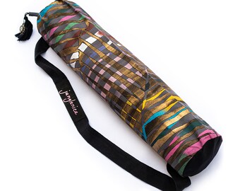 Eco Yoga Mat Bag, Hand Painted Boho Yoga Bag