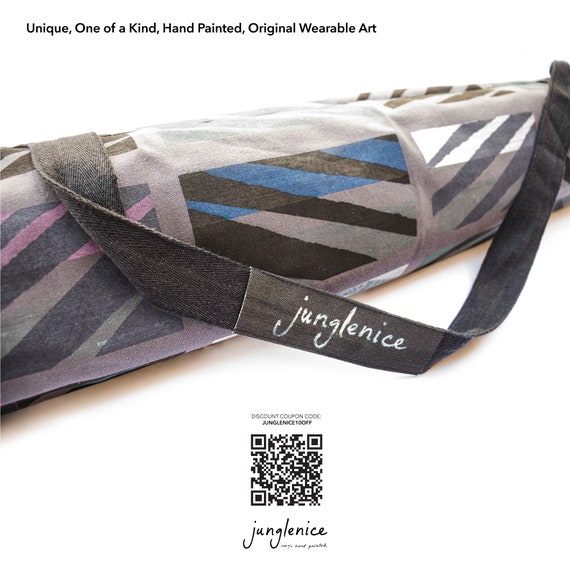 Yoga Mat Bag, Hand Painted Yoga Mat Carrier 