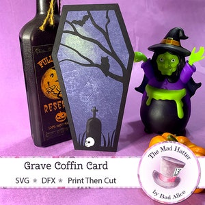 Grave Halloween Coffin Card
