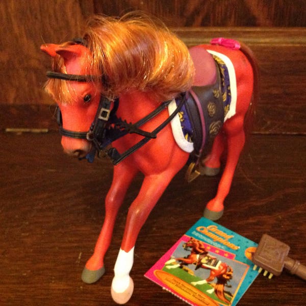 Grand Champions Toy Horse DUTCHESS Dutch Warmblood Mare 90s 1990s Collectible Model Horse Red Mare English Tack Saddle Reins