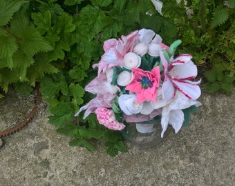 Flores de fieltro ramo de dama de honor