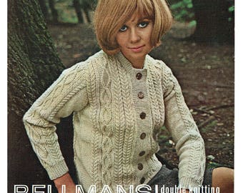 Classic ladies cardigan/jacket from the 1960's. PDF Knitting pattern. Vintage.