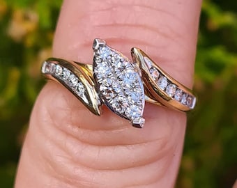 Sparklebomb! - marquise diamond gold ring