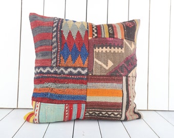 Turkish Kilim pillow, 20x20 inch, 50x50 cm kilim pillow cover, home decor, decorative throw pillow, turkish kilim pillow, home decor, pillow