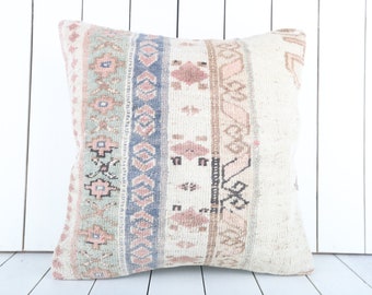 Turkish Kilim pillow, 20x20 inch, 50x50 cm kilim pillow cover, home decor, decorative throw pillow, turkish kilim pillow, home decor, pillow