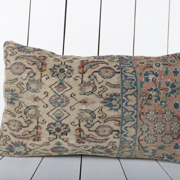12x20 Kilim Pillow Case, Boho Throw Pillow Cover, Turkish Lumbar Pillow, Wool Pillow Cover, Kilim Pillow Cover, Decorative Pillow Cover