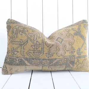 12x20 kilim pillow, turkish kilim pillow, decorative throw pillow, boho pillow, anatolian turkish kilim pillow, handmade carpet, sofa pillow