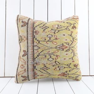 18x18 Decorative Kilim Pillow, Throw Pillow, Boho Decor Pillow, Turkish Kilim Pillow, Kilim Cushion Cover, 20x20 Kilim Pillow Cover