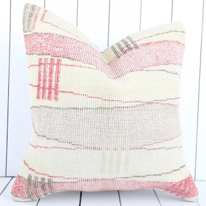 20x20 Throw Pillow, Kilim Pillow, Accent Sofa Throw Pillow, Turkish Cushion Cover, Vintage Carpet Pillow, Antique Anatolian Sofa Pillow