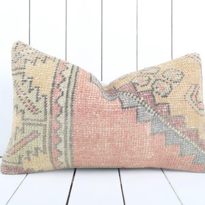 Anatolian Turkish Kilim Pillow, 12x20 Kilim Pillow, Vintage Kilim Pillow, Home Decor, Boho Pillow, Couch Tribal Pillow, Kilim Cushion Cover