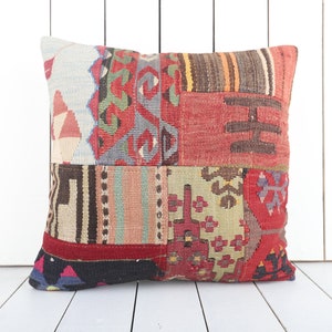 decorative throw pillow, 18x18 kilim pillow, turksih carpet pillow, bohemian kilim pillow, floor cushion cover, couch accent pillow