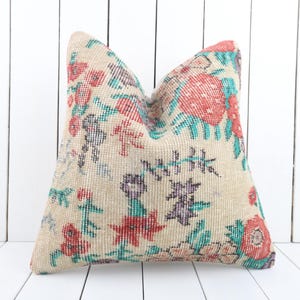 Anatolian Turkish Kilim Pillow, Decorative Pillow, Throw Pillow, 18x18 Pillow Cover, Tribal Couch Pillow, Kilim Cushion Cover, Home Decor