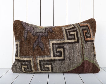 16x24 Decorative Kilim Pillow, Handmade Kilim Pillow, Vintage Kilim Pillow, Kilim Pillow Cover, Turkish Kilim Pillow, Kilim Cushion Cover