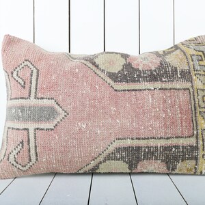 Vintage Kilim Pillow Cover, Natural Kilim Lumbar, 16x24 Kilim Pillow Cover, Euro Sham Cover, Kilim Rug, Bohemian Kilim Cushion Cover