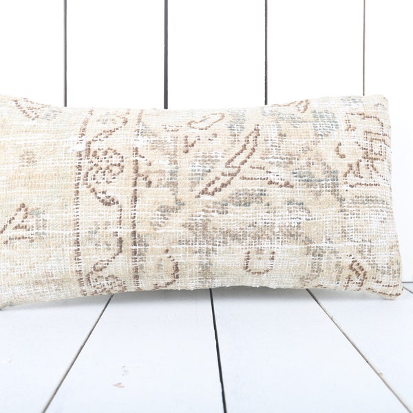 textured kilim pillow, 8x16 turkish kilim pillow, handwoven anatolian tribal pillow, home decor, floor cushion cover, turkey pillow