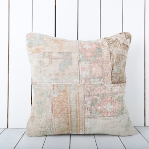 18x18 kilim pillow, bohemian kilim pillow, decorative throw pillow, turkish carpet pillow, handmade sofa accent pillow, livingroom pillow