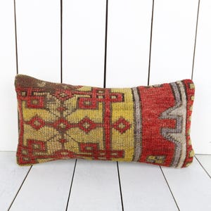 8x16 kilim pillow, textured kilim pillow, turkish carpet pillow, bohemian carpet pillow, red pillow cover, red throw pillow, cushion cover