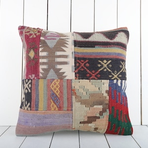vintage kilim pillow, 18x18 kilim pillow, bohemian kilim pillow, home decor, boho pillow, turkey pillow, cushion cover, sofa accent pillow
