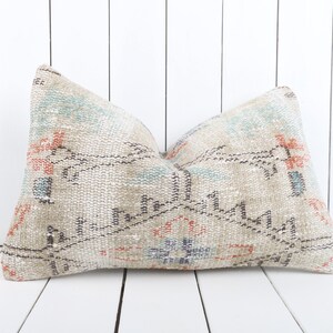 Handmade Kilim Lumbar, Turkish Kilim Pillow, Vintage Kilim Pillow, Home Decor, Boho Decor, Decorative Throw Pillow, Cushion Cover