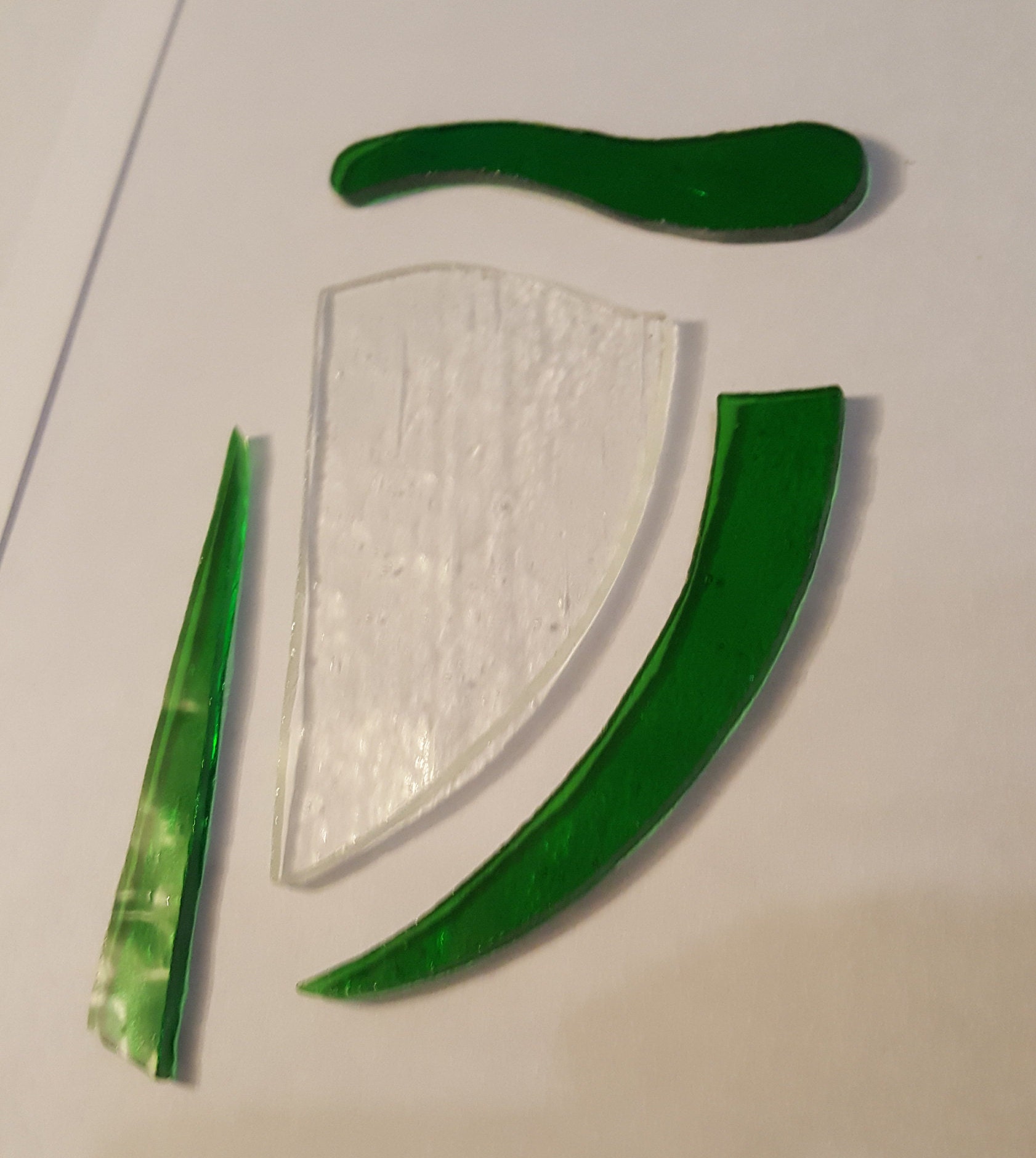 Pre Cut & Ground Stained Glass Irish Harp Glass Kit Etsy