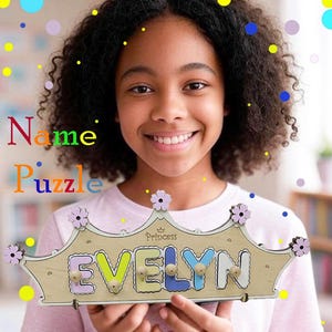 Personalized Wooden Name Puzzle with Animals: Montessori Toy