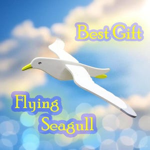 coastal hanging bird | nautical theme decor | quiet wall decor for kids | Wooden Bird Mobile | Wooden Decoration | Wooden Seagull Mobile