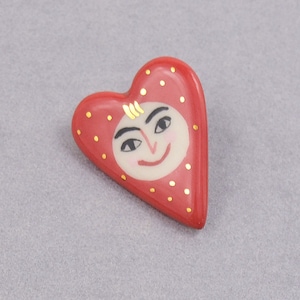 Keramik Brosche, The Happy Heart Pin