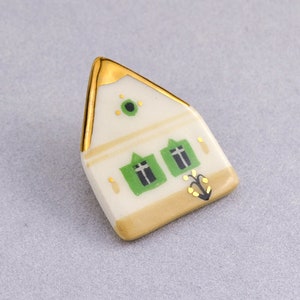 Broche maison folklorique de Transylvanie, héritage roumain, cadeau pour un roumain