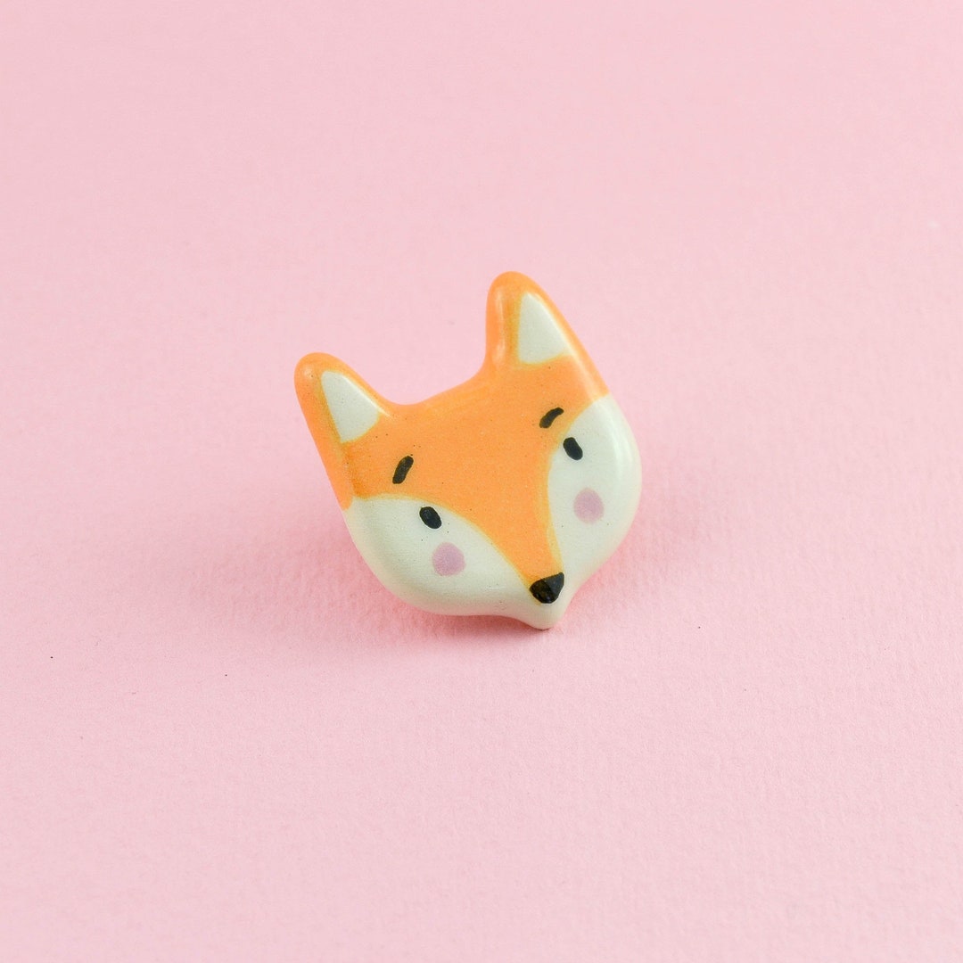 Cute Ceramic Pin for Kids, Handmade Fox Pin, Small Gift for Kids - Etsy