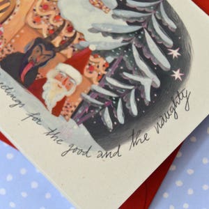 Krampus and Santa Christmas Cards, Pagan Greeting Card, Krampu Card, Vintage inspired, Merry Krampus image 6