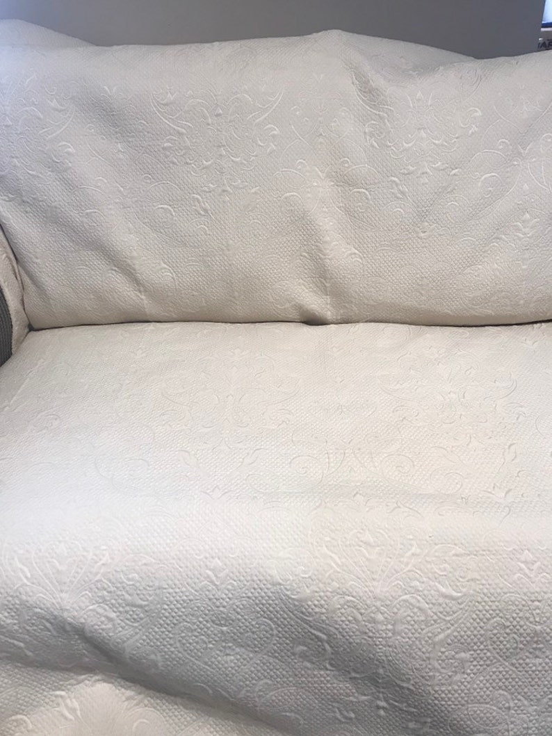 Antique White Matelasse Damask Fabric cream Color Etsy